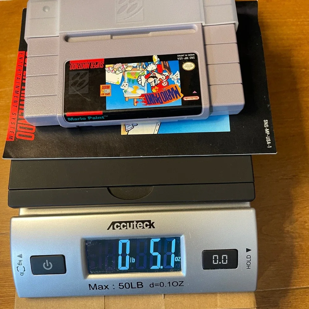 Nintendo Mario Paint Video Game‎ SNES OS Grey Cartridge Manual Retro Gaming